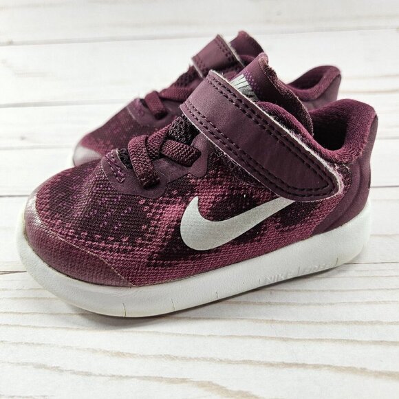 Nike Free RN Sneakers Size 5C Raspberry Pink Purple Toddler Preschool 904261-601 - Picture 1 of 8